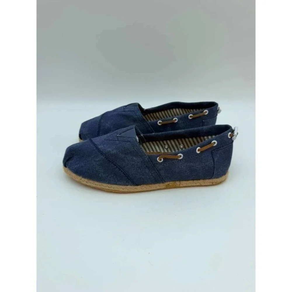 Slip-On Canvas Espadrille‎ Shoes Lightweight Flat Women - Blue - Size 38 US 7.5